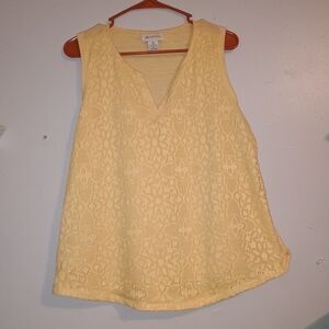 Liz Claiborne Yellow Lace Tank Top